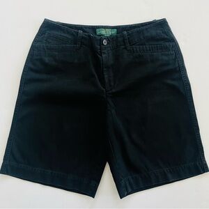 Ralph Lauren Black Flat Front Shorts Sleek Style Size 6
